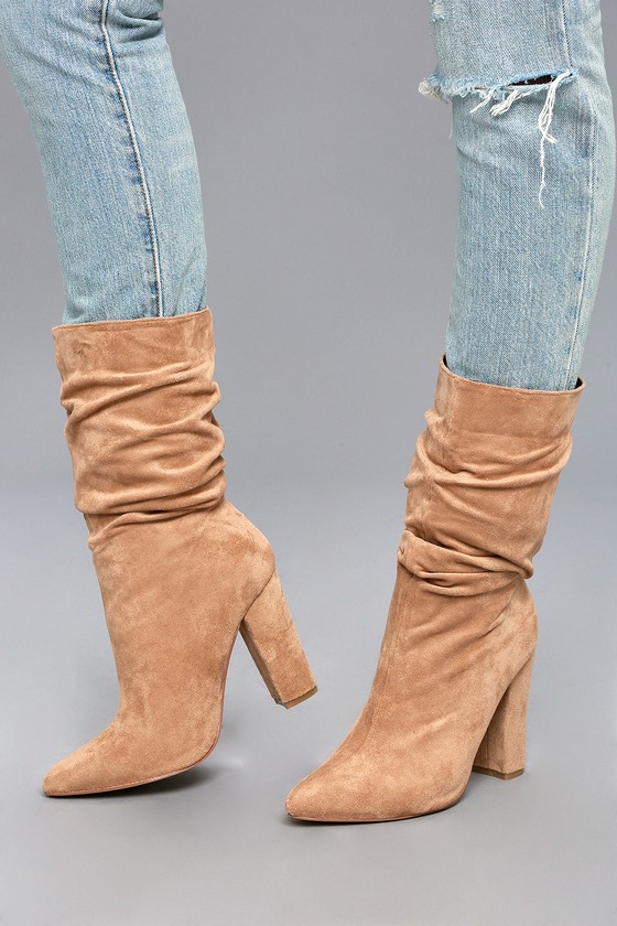 Details about  / LFL by Lust for Life Cleo Slouchy Shaft  Open Toe Pull On Covered Heeled Boots